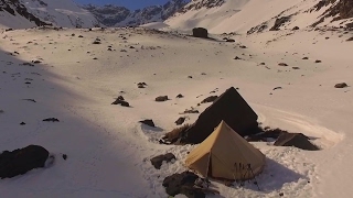 High Alpine Snow Test  Sibley Bell Tent  CanvasCamp [upl. by Korfonta]