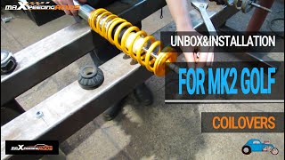 Unbox amp Install  For VW Golf 2 MK2 MK3 MK4 Vento Corrado MaXpeedingRods Coilovers [upl. by Gonzalo]