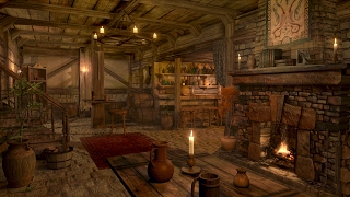 Fireplace Sounds  Medieval Tavern  Inn Ambience  1 hour [upl. by Yeslah]