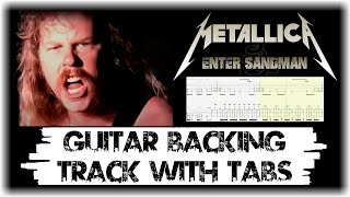 Enter Sandman Guitar Backing Track With Tabs  Guitar Hub [upl. by Neyu]