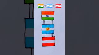 🇮🇳🇦🇷🇦🇹 independence day drawing Republic day drawing shorts video flagindia reels [upl. by Gerhardine]