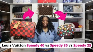 The Ultimate Comparison Louis Vuitton Speedy 25 vs 30 vs 40 [upl. by Ahsilad]