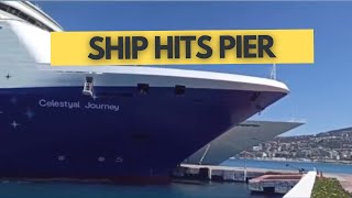 Cruise Ship Hits Pier During Docking in Turkey [upl. by Kosse]