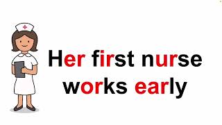 English Spelling Practice Her First Nurse Works Early [upl. by Aniral]