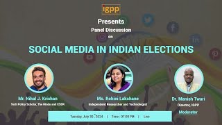 Live Now  IGPP’s Panel Discussion on ‘Social Media in Indian Election [upl. by Geminius]