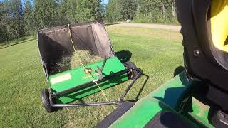 John Deere 42quot Lawn Sweeper  Grass Pickup [upl. by Walls]