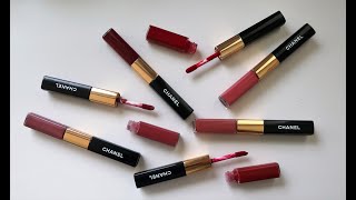 CHANEL NEW Le Rouge Duo Ultra Tenue  Swatches and Comparison  DreDreDoesMakeup [upl. by Alger144]