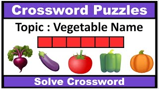 Vegetable Crossword Puzzle Crossword Game 🍅🍆🥔 Word Puzzle  English Puzzleword puzzles in english [upl. by Tenn654]