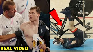 WATCH Jack Carlin crashed in the mens keirin final at Olympics 2024  Jack Carlin Crashed Video [upl. by Albemarle]