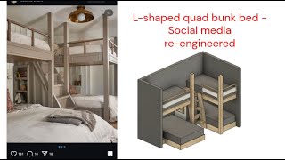 LShaped Custom Quad Bunk Bed  How would I design this  Social media bunk bed reengineering [upl. by Asilim]