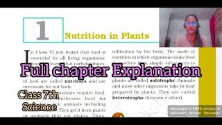 Ch 1 Nutrition in plants  Full chapter Explanation  Class 7th Science [upl. by Brian]