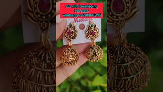 Oxidised gold earrings just ₹130 with freeshippingdiyjhumkajhumkitrendingearringsshortvideo [upl. by Zippel]