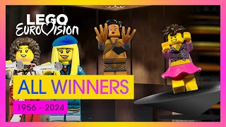 LEGO Eurovision  All Winners 1956  2024  UnitedByMusic [upl. by Sydney]