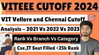 VIT Vellore 2024 Expected Cutoff  Rank vs Branch vs Category vs Campus 2023 amp 2022  VITEEE Result [upl. by Neellek]