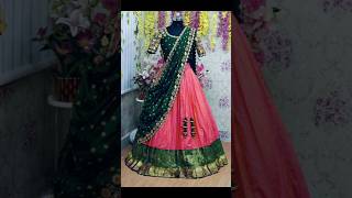 bridal pattu lehenga designs  new model half saree designs 2024 traditional pattu half sarees [upl. by Etnuahc279]