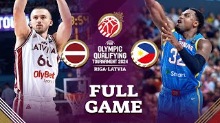 Latvia v Philippines  Full Basketball Game  FIBA Olympic Qualifying Tournament 2024  Latvia [upl. by Brandais]