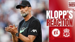 Klopps reaction Jürgen on friendly win Trent amp more  Karlsruher vs Liverpool [upl. by Kubis212]