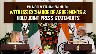 PM Modi amp Italian PM Meloni witness Exchange of Agreements amp hold Joint Press Statements [upl. by Sneve]