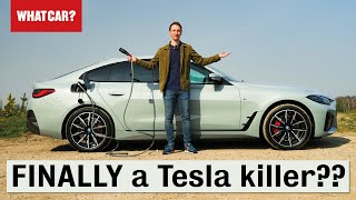 BMW i4 review – can this electric car REALLY beat Tesla  What Car [upl. by Anayhd]