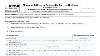 IRS Form 8822B walkthrough Change of Address or Responsible Party  Business [upl. by Ennaj]