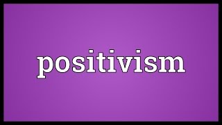 Positivism Meaning [upl. by Opportina]