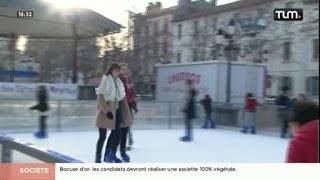 Hiver  Une patinoire éphémère à Monplaisir Lyon [upl. by Garik]