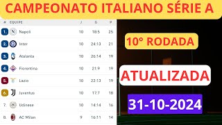 TABELA DO CAMPEONATO ITALIANO 2024 ATUALIZADA CLASSIFICAÇÃO DO ITALIANO SÉRIE A 2024 DA 10°RODADA [upl. by Shanon175]