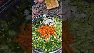 making pickle carrot cucumber capsicum fresh pickle food youtubeshorts cooking [upl. by Witherspoon]