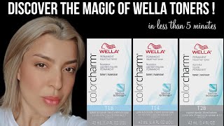 HOW TO TONE YELLOW  BRASSY HAIR AT HOME IN 5 MINUTES 👉🏻 T18T14T28 Wella colorcharm [upl. by Wons69]