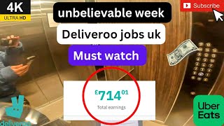 deliveroo jobs in uk £714 Make it in one just one weekdeliveryboy [upl. by Ellehcir759]