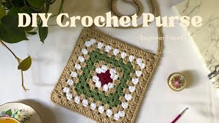 DIY Crochet Granny Square Bag [upl. by Lehsar]