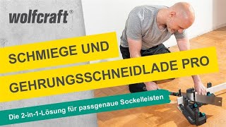 Schmiege und Gehrungsschneidlade PRO Die 2in1Lösung für passgenaue Sockelleisten  wolfcraft [upl. by Acsecnarf]