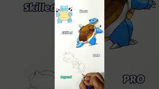 Drawing blastoise in Different Styles sketch pokemonart [upl. by Atnoek243]