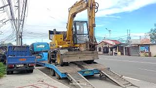 KOMATSU PW60 EXCAVATOR MOBILIZE CAPAS TARLAC FROM VALENZUELA CITY [upl. by Airdnalahs]