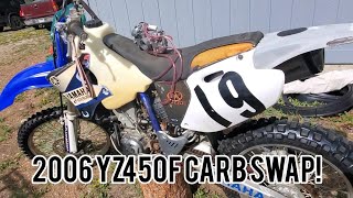 98 YZ400F Carburetor Convertion [upl. by Reave503]