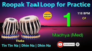 Roopak Taal Loop for Practice  RoopakTaal [upl. by Caplan852]