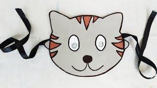 cat mask craft  बिल्ली का मुखौटा  বিড়াল মুখোশ [upl. by Jilleen]