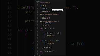 Diamond Star Pattern Code in C Language In VS Code codequestcodingclanguage ytshorts [upl. by Sualk]