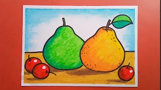 Easy Fruit drawing for kids [upl. by Desdee]