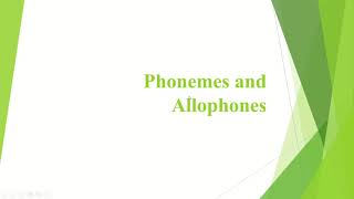 Phonemes and Allophones [upl. by Eissen]