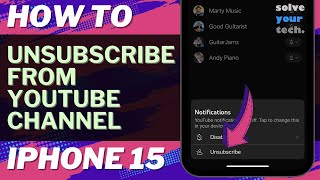 How to Unsubscribe from YouTube Channel on iPhone 15 [upl. by Uda470]