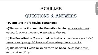 Achilles Chapter Class 7 and class 8 Mulberry Question Answer [upl. by Parcel]