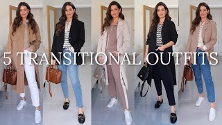 5 TRANSITIONAL OUTFITS  WINTER TO SPRING  NEW IN EVERLANE HAUL AD [upl. by Yelserp]