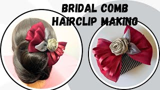 How to design a bridal comb hairclipeasy bridal hairstyleenjoy learning crafts tamil [upl. by Dikmen]