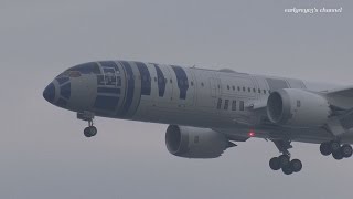 ANA STAR WARS R2D2 JET 遊覧フライト Boeing 7879 Dreamliner JA873A 羽田空港 20151017 [upl. by Nova]