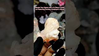 Orange Stilbite amp Heulandite Apophyllite Amethyst Flower amp Smokey Amethyst  GEMS by AK [upl. by Bate]