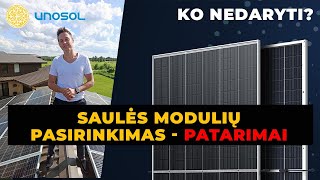 Keletas svarbių patarimų kaip pasirinkti Saulės modulius [upl. by Manlove]