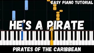 Pirates of the Caribbean  Hes a Pirate Easy Piano Tutorial [upl. by Etteval]