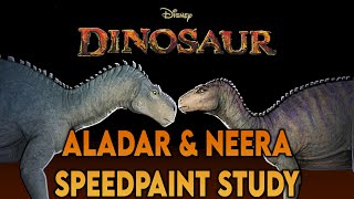 Disney Dinosaur  Iguanodon  Aladar amp Neera Fan Art Speedpaint [upl. by Alilak]