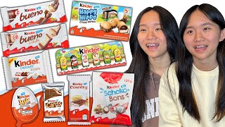 We ranked Kinder Chocolates from BEST to Worst  Janet and Kate [upl. by Kannav482]